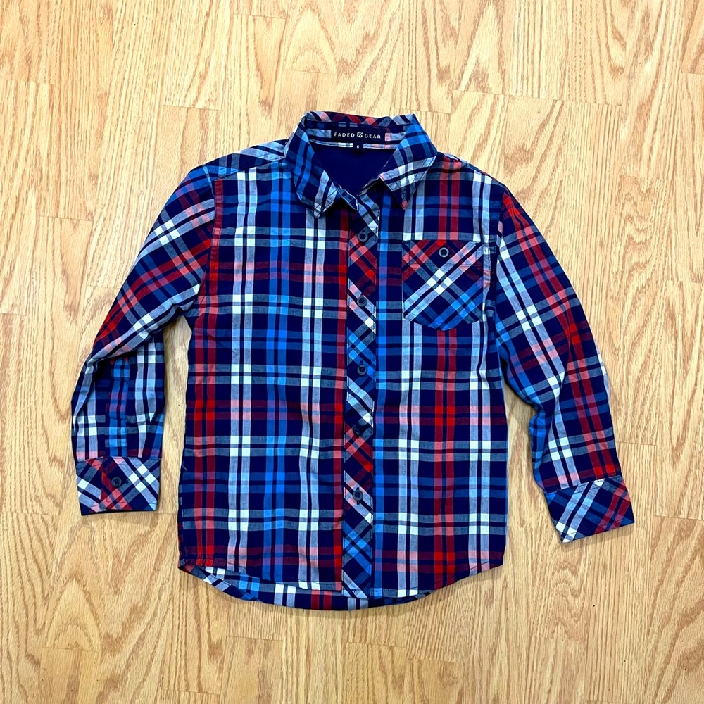 Faded Gear Plaid Button Down Shirt
